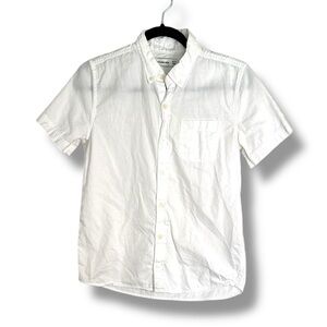 Abercrombie Kids White Short Sleeve Cotton Button Up Shirt 13/14